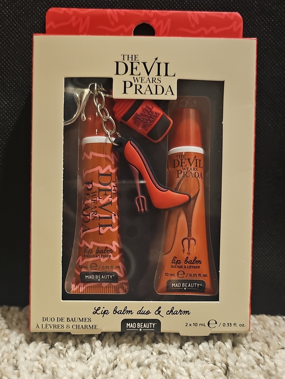 Lip Balm Duo & Charm By Mad Beauty-The Devil Wears Prada Edition